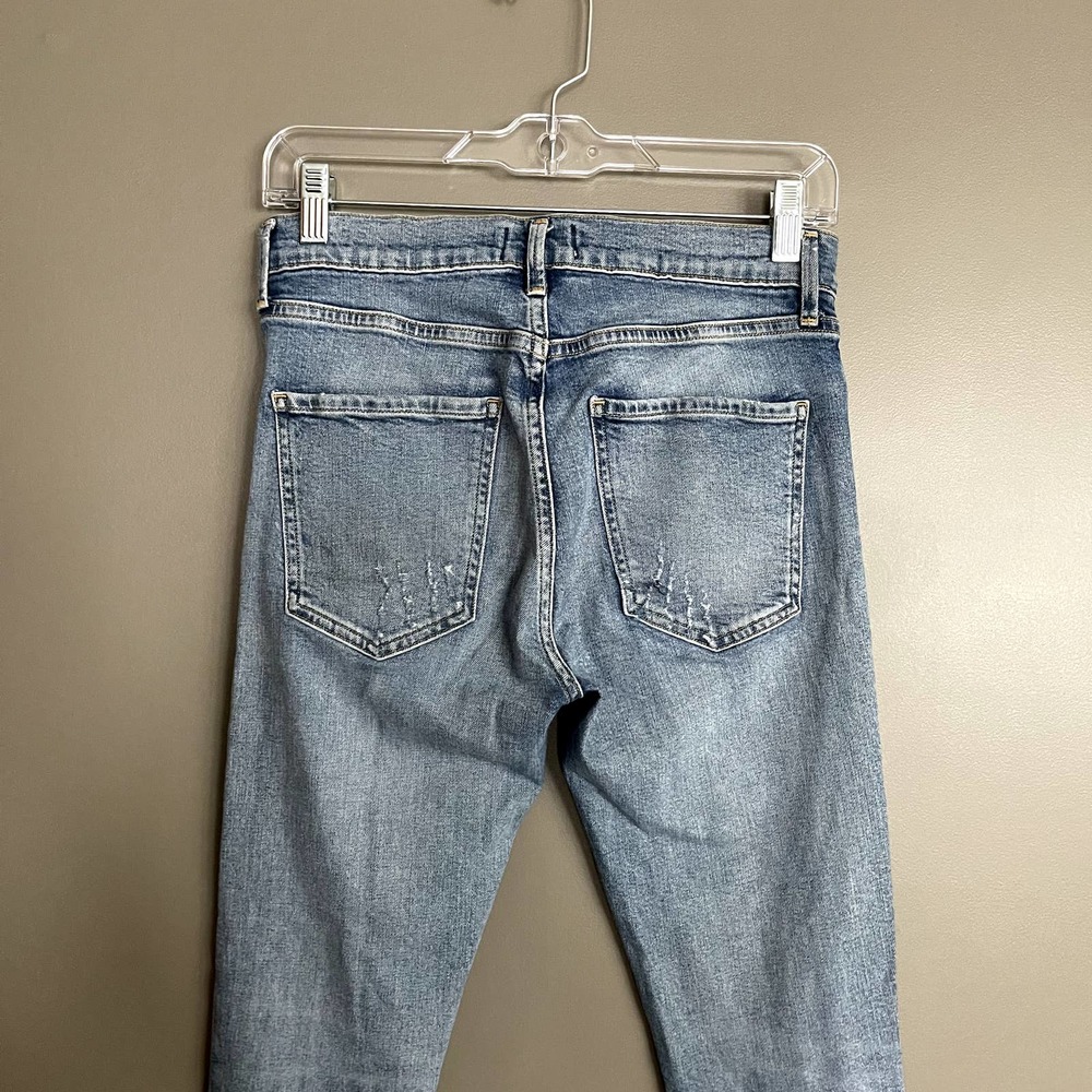 Agolde Sophie Distressed High Waist Skinny Jean Sz 27 High Rise Medium Blue Wash - Picture 13 of 16
